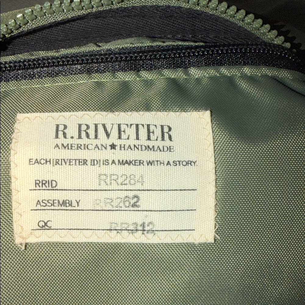 R. Riveter Olive Green BackPack Bag with Organizer Pocket - Picture 10 of 13